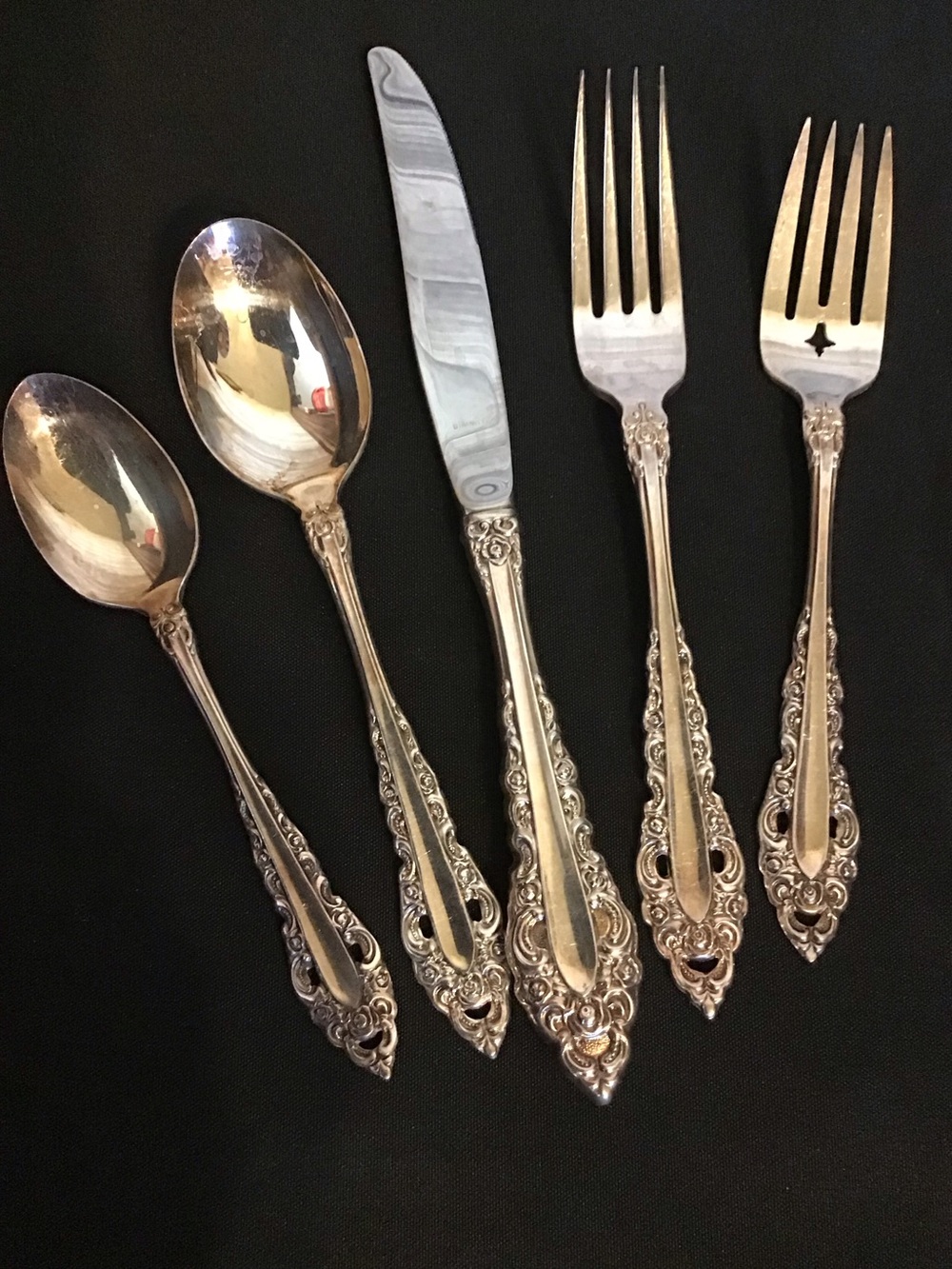 Community Ornate Silver-Tone Flatware Set - “Royal Granduer” 8 place setting
